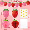 13PCS Strawberry Party Decorations Honeycomb Balls Banner Berry First Birthday Hanging Decor Table Centerpieces
