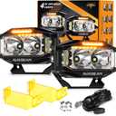 Auxbeam V-MAX Series LED Light Pod, 270 Side Shooter LED Offroad Lights with Amber DRL, 4 Inch Auxiliary Ditch Light for Truck ATV Jeep Ford