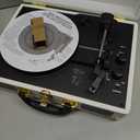 Victrola Journey Bluetooth Portable Suitcase Record Player  with Built-in Speakers, 3 Speed Vinyl Record Player, RCA Out, Headphone Jack (White)