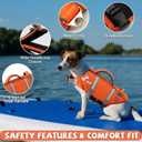 EMUST Dog Life Jacket, XL, NewOrange, Waterproof, Breathable, Adjustable with Rescue Handle, for Swimming Pool Beach Boating