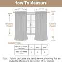 LAMIT Taupe Linen Curtains 90 Inch for Living Room, Back Tab and Rod Pocket Linen Textured Farmhouse Curtains Light Filtering Drapes for Bedroom/Dining Room, Set of 2, 52 x 90 Inch