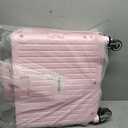 MACOPRO Folding Utility Cart Portable Rolling Crate Handcart Shopping Trolley Collapsible Tool Box, with Lid, Basket on 4 Rotate Wheels, for Grocery, Shopping, Office, Teacher (Pink), 15.75"D x 14.17"W x 17.72"H