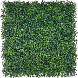 Artificial Grass Wall Backdrop Panels,10 X 10 in 12P(8.4 sqft) UV-Anti Greenery Boxwood Panels for Indoor Outdoor Green Wall Decor & Ivy Fence Covering Privacy