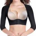 BRABIC Upper Arm Shaper Post Surgical Slimmer Compression Sleeves Posture Corrector Tops Shapewear for Women (Black, XL)
