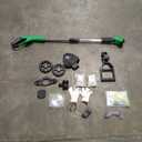 Electric Cordless Weed Wacker Eater Battery Powered, Lightweight No-String Weed Trimmer with 2 21V/2Ah Battery Operated&5 Types Blade&Wheels, Grass Trimmer/Edger Lawn Tool/Brush Cutter for Garden Yard