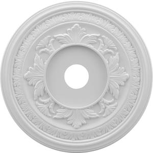 Ekena Millwork CMP22BA Baltimore Thermoformed PVC Ceiling Medallion (Fits Canopies up to 7 3/4"), 22"OD x 3 1/2"ID x 1"P (Unfinished)