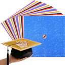Qumenan 24 Sheets Graduation Cap Decorations Black Glitter Cardstock Blank Graduation Cap Topper Shimmer Grad Toppers for Cap 9x9 Inches 250 GSM for DIY Grad Cap(Glitter Cardstock)