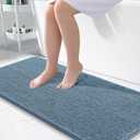 OLANLY Bathroom Rugs 47x24, Extra Soft Absorbent Chenille Bath Rugs, Rubber Backing Quick Dry, Machine Washable Bath Mats for Bathroom Floor, Tub and Shower, Home Decor Accessories, Airy Blue