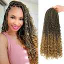 Goddess Box Braids Crochet Hair With Curly Ends 14 Inch Bohomian Box Braids Crochet Braids 8 Packs 3X Crochet Braids Synthetic Braiding Hair Extension for Black Women (14 Inch (Pack of 8), M1b 27)