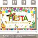 Fabric 72x43inch Mexican Fiesta Backdrop Cinco De Mayo Carnival Papel Picado Guitar Colorful Serape Blanket Photography Background Party Decorations Photo Banner