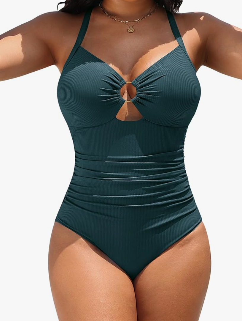 Blooming Jelly Womens One Piece Swimsuit Slimming Tummy Control Bathing Suit Shapewear Full Coverage Swim Suits Size XL