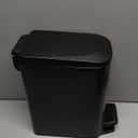 TIPGO Slim Bathroom Trash Can with Lid Soft Close, Step Pedal, 6 Liter / 1.6 Gallon Stainless Steel Trash Bin, Small Garbage Cans for Bedroom, Office, Kitchen (Matte Black)