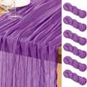 DeZerlor Dark Purple Cheesecloth Table Runner 6 Pack Summer Table Runners Boho Gauze 120 Inches Cheese Cloth Table Decor for Wedding Bridal Baby Shower Parties