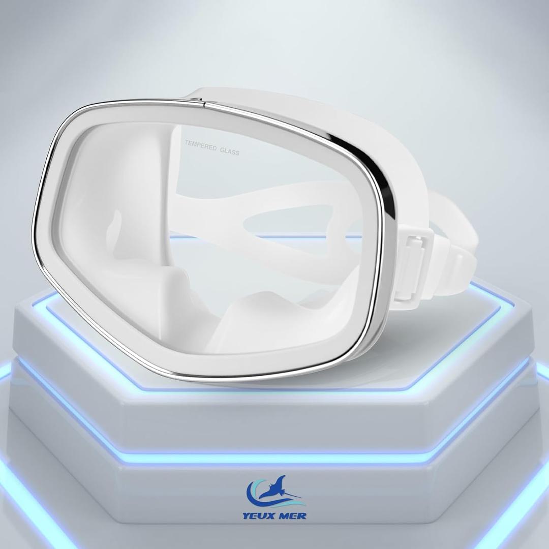 Scuba Mask with Drain Valve Wide View Suitable for Adults Scuba Diving, Free Diving, and Snorkeling Goggles Mask