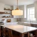 Vintage Milk Glass Pendant Light Fixture, 16" Kitchen Island Chandelier, Medium