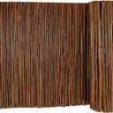 Carbonized Bamboo Fence 4ft x 8ft, Natural Outdoor Privacy Screen, Eco-Friendly Garden Fence Roll for Patio, Backyard, Balcony, and Landscape Decoration, Durable Weather-Resistant Bamboo Fencing Roll