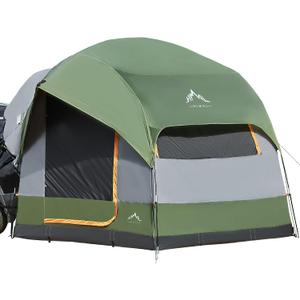 GoHimal SUV Tent for Camping, Waterproof PU3000mm Spacious Double Layer Design for 8 Person, Includes Rainfly and Storage Bag, 8FT L x 8FT W x 7.2FT H Green