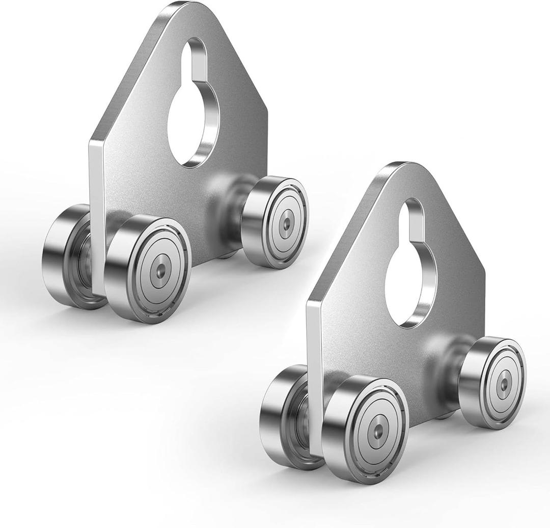 4 Wheel Trolley Assembly Roller Trolley - Use with 1-5/8" Wide and All 1-5/8" or Taller Strut Channel (Silver-2 Pack)