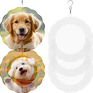 10 Pack Sublimation Wind Spinner Blanks, 10 Inch Double-Sided Sublimation Metal Blanks Bulk for Transfer DIY, Aluminum Hanging Wind Spinners for Indoor Outdoor Porch Garden Window Decor