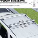 COWVIE 53 Inch Aluminum Roof Rack Cross Bars for Raised Side Rails, Adjustable Cargo Bars, Hold 165 LBS, Silver
