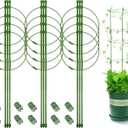 Legigo 3 Packs Plant Support Cages Tomato Cage for Garden- 36 Inch Adjustable Garden Cucumber Trellis Plant Stakes, Trellis Support Rings for Climbing Plants, Pots, Indoor Plants with 10 Plant Clips