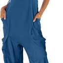 ANRABESS Women Overalls Jumpsuits Loose Casual Dressy Sleeveless Baggy Harem Pants Romper Jumpers 2025 Trendy Summer Outfits (Small, Deep Blue)