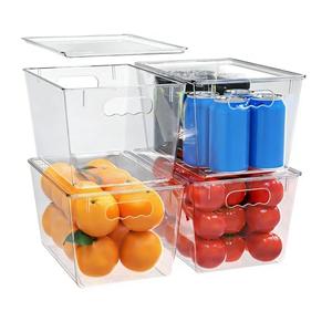 YAN & HIN 3 pcs/set Large Clear Storage Bins with Lids - Stackable, Transparent Pantry Storage with Handles - Nest Nicely for Clutter Organizer (11 "L x 7.5" W x 6.1 "H)