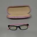 Women Anti Blue Light Glasses Block Eye Strain Glare with Case Tester, Gaming Computer Glasses Blue Light Block Glasses Filter UV Blocker Clear Lens Small Face Narrow Rectangle Nerd Frame Pink Black