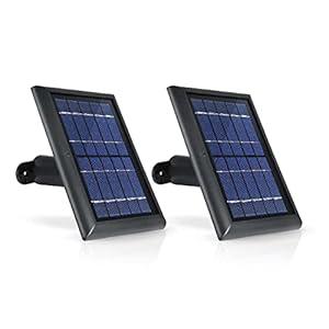 Wasserstein 2W/ 6V Solar Panel with 13.1ft/ 4m Cable Compatible with Arlo Ultra/ Ultra 2, Arlo Pro 3/ Pro 4 & Arlo Floodlight ONLY (Black, 2-Pack) - Camera Not Included