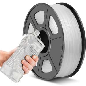 JAYO TPU Filament 1.75mm Clear 1KG, Flexible 3D Printer Filament with Shore Hardness 95A, Strong Elasticity, Abrasion Resistance, Low Warping, Compatible with Most FDM 3D Printers