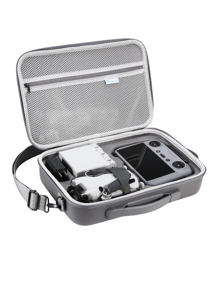 Skyreat Mini 4 Pro RC 2 Case, Portable PU Leather Storage Shoulder Bag for DJI Mini 4 Pro Fly More Combo Kit Accessories