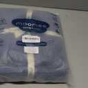 MooMee Bedding Duvet Cover Set 100% Washed Cotton Linen Like Textured Breathable Durable Soft Comfy (Heathered Blue, Queen 90"x90")