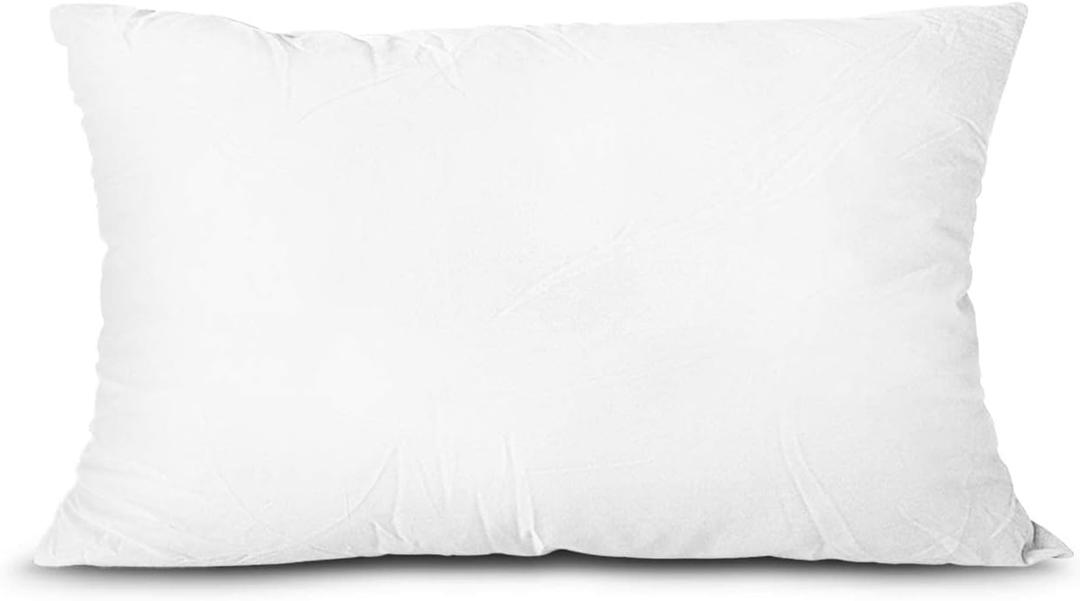 EDOW Throw Pillow Insert, LightweightSoft Polyester Down Alternative Decorative Pillow, Sham Stuffer, Machine Washable. (White, 12x20)