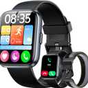 Smart Watches for Men (Android/iPhones), 120+ Sport Modes Fitness Tracker Watch with SpO2/Heart Rate Monitor, Steps/Sleep Tracker, 1.85" HD Smart Watch with Bluetooth Calls/Messages, 3ATM Waterproof (Black)