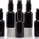 YIZHAO Black Glass Spray Bottles 1oz, with Small Fine Mist Spray, Metal Cap, Refillable for Essential Oil,Travel,Cleaning,Perfume,Aromatherapy,Makeup 6 Pcs