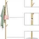 DOORXIFO Gold Coat Racks, Metal Coat Rack Freestanding with Hooks, Entryway Coat Rack Stand, Coat Racks with Marble Base, Coat Tree for Hanging Clothes, Hats, Bags, Size: Branch