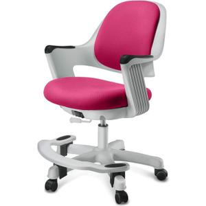 Kids Desk Chair, Ergonomic Design Desk Chair with Footrest, Height Adjustable Seat, Comfy Comfortable Cushion Computer Task Chair, Smooth Rolling Wheels for Student and Children, Rosie Pink