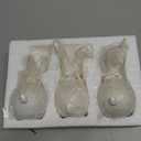Lulu Home 3 Packs Easter Tabletop Ornaments, Resin White Bunnies Figurines with Floral Wreaths Around Necks, Standing Rabbit Statues for Spring Garden Home Mantel Indoor Outdoor Decorations, 3 Bunnies