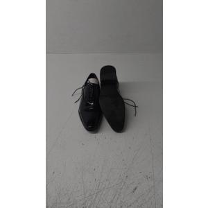 DECARSDZ Mens Faux Patent Leather Classic Lace-up Formal Oxford Tuxedo Dress Shoes, 9.5 Black
