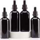Yizhao 4oz Glass Dropper Bottle, 100ml Black Glass Tincture Bottles with [Glass Eye Dropper], for Essential Oils, Travel, Aromatherapy, Laboratory, Chemicals, Pharmacy–4 Pcs