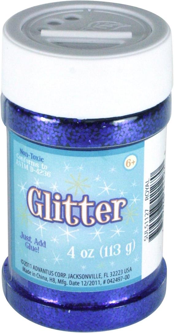 Sulyn Royal Blue-Purple Glitter Jar, 4 ounces, Non-Toxic, Reusable Jar with Removable Easy to Use Shaker Top, Multiple Slot Openings for Easy Dispensing and Mess Reduction, SUL51127