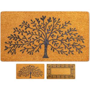 Coir Doormat, 16''x27.5'', Tree of Life, Outdoor Indoor Welcome Mat for Home Entrance