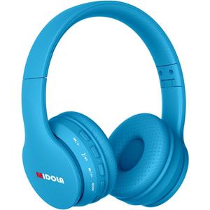 MIDOLA Kids Headphones Bluetooth 5.3 Wireless 60H Play Time Volume Limit 85/110dB Over Ear Foldable Protection Headset/Wired AUX Cord Mic for Children Boy Girl Travel School Phone Pad Tablet Blue (Blue)