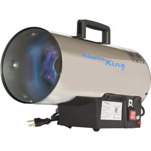 Flame King 60,000 BTU Portable Propane Forced Air Heater Outdoor Great for Jobsite, Construction, Garage, Patio, Stainless Steel
