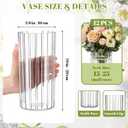 12 Pack Clear Plastic Cylinder Vases for Centerpieces, Cylinder Flower Vase Bulk for Wedding, Floating Hurricane Candle Plastic Cylinders Vase for Home Decor (8 Inch,Ribbed)