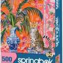 Springbok Cheetah and Ginger Jar 500 Piece Jigsaw Puzzle for Adults - Unique Cut Pieces - Made in USA