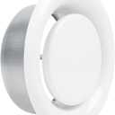 FRESH SPEED 6 Inch AC Air Vent Cover Steel Round Exhaust Adjustable Valve Diffuser for Home Wall Ceiling