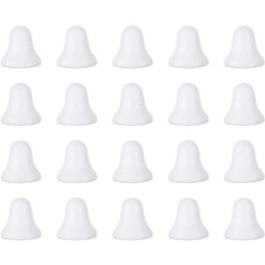 2 x STOBOK Flower Decor 20 Pcs Craft Foam Bells White Christmas Bells Polystyrene Bells Shapes for DIY Home Craft Project Christmas Tree Holiday Party Supplies 7.4cm Birthday Party Supplies