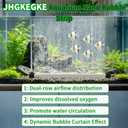 Aquarium Air Bubble Bar, 9.84 Inch Double Row Fine Mist Air Bubble Curtain Wall, Self-Sinking Fish Tank Air Diffuser Set, Enhanced Oxygen Bubble Strip for Freshwater Saltwater Hydroponics