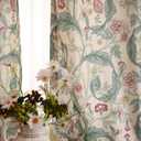 patdrea French Green Floral Curtains,94 Inch Long 2 Panels Set Semi Sheer Curtain with Grommets,Vintage Country Print Toile Linen Curtains Suitable for Kitchen,Living Room,Bedroom,53"*94"